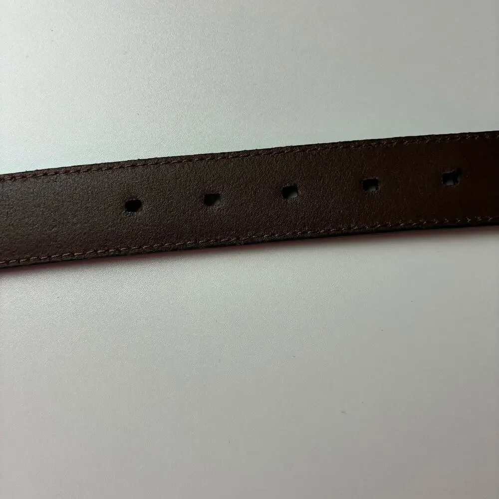 33mm Black Dress Belt Men's 34 Full Grain Leather New NWT Double Loop Reinforced